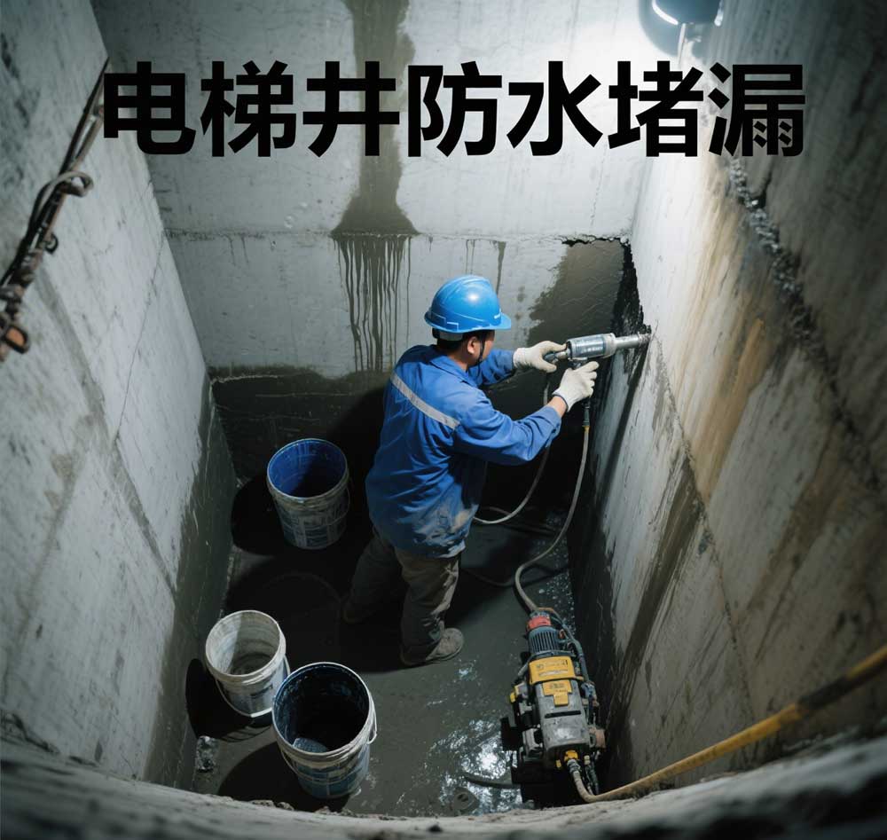 电梯井防水堵漏，张家口专业电梯井漏水维修公司